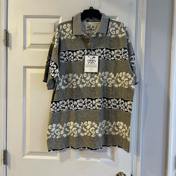 The Skins Game Men's Floral Hawaiian Polo Shirt Multicolor Size L - Picture 1 of 6